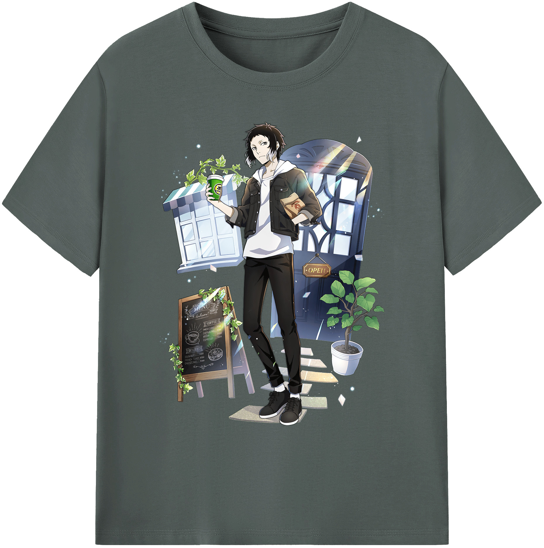 （画像用） 文豪ストレイドッグス Bungo Stray Dogs 綿100％ メンズ半袖Tシャツ｜肌触りやわらか＆通気性